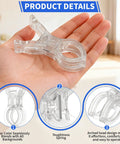 Fifteen Pack Clear Balloon Arch Clips With Boss Level Grip For Backdrop Parties And Studio Photos Dead Solid Hold in hand.