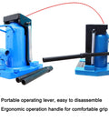 Heavy Duty Hydraulic Toe Jack 15 Ton Low Profile Floor Jack with ergonomic handle and portable levers for efficient garage lifting.