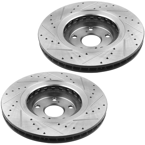 328mm Front Brake Kit With Drilled And Slotted Rotors And Ceramic Pads For Toyota Highlander Sienna Lexus RX350 RX450H NX200T NX300 NX300H Beefed Up Braking Performance