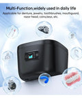 No Sweat Ultrasonic Cleaner For Jewelry Watches And Dentures High Frequency Automatic Bubble Wash Machine in matte black with bubble effects.
