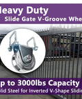 Heavy duty V-groove gate wheel for 3000 lbs sliding gates