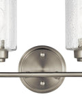 Winslow 12.75-Inch Vanity Light In Brushed Nickel, 2-Light Transitional Bathroom Fixture With Clear Seeded Glass For Above Vanity Mirror