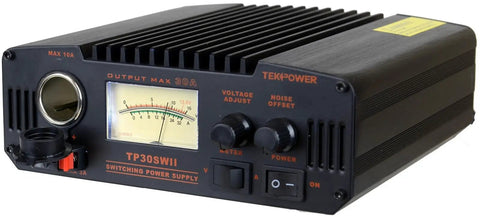 Beefy 30 Amp DC 13.8V Analog Switching Power Supply With Noise Offset For Ham And CB Radios Adjustable 9 to 15V Output Cigarette Plug Rugged Desktop DC Converter With 1 Year USA Warranty