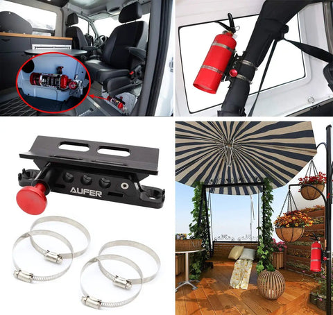 Universal Adjustable Roll Bar Fire Extinguisher Mount Quick Release Bracket For Jeep Truck RV Off Road Heavy Duty Safety Gear Dead Simple Bolt On Rock Solid Trail Ready