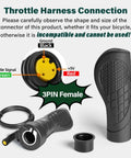 3 Pin Female Ebike Half Twist Throttle For Bafang BBS01B BBS02B BBSHD Mid Motors Waterproof showing connector pins