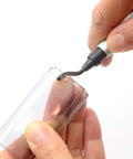 Using Pro Grade Deburring Tool Kit With 11 High Speed Steel Swivel Blades on plastic edge