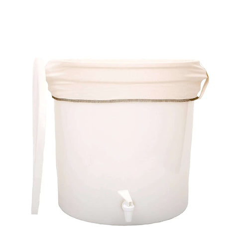 Industrial 10 Gallon Reusable Coffee Filter Set With Organic Cotton GOTS Certified Two Pack for large urns, installed view