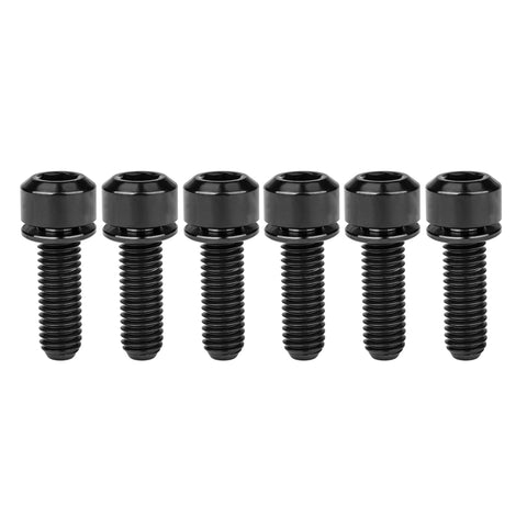 Titanium Bike Stem Bolts M5x16 18 20mm Socket Cap Head Screws With Washers Pack Of 6 Black Grade 5 6AL4V