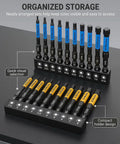 Heavy Duty Pro Grade 3 Inch Impact Hex Bit Set With 20 Pieces Metric And SAE Allen Wrenches in organized storage case