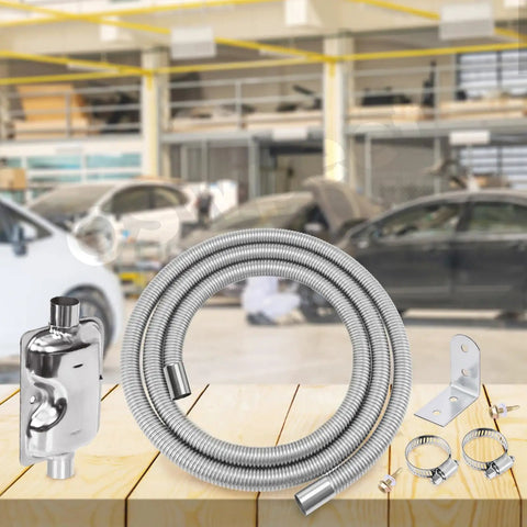 One Inch Stainless Steel Diesel Heater Exhaust Pipe Kit 39 Inch Long With Two Clamps 25mm Inner Diameter Fits 18 To 29mm Hose