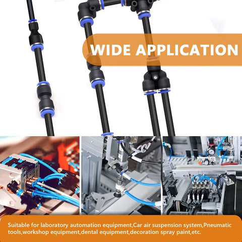 Push To Connect Reducer Fittings Kit, 20 Piece Air Hose Quick Connect Set for pneumatic lines, applications in various equipment
