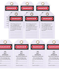 10 Piece Equipment Repair Tags PVC And Metal Lockout Hanging Tags for Safety Service Help Prevent Accidents