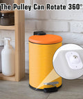 360-degree swivel caster wheel installed on kitchen trash can, part of the 24 Pcs Self Adhesive Caster Wheels Set for smooth mobility.