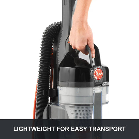 Hoover Commercial TaskVac Bagless Upright Vacuum Cleaner Lightweight 15 Pounds Powerful Suction For Carpet Hard Floor Cleaning Easy Maneuverability For Business Use