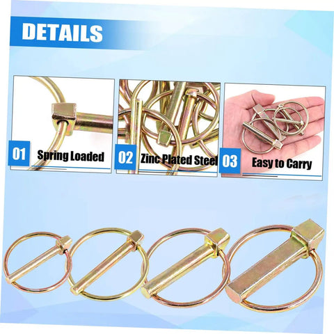 10pc Beefy Heavy Duty Spring Loaded Lynch Pin Fastener Set For Trailers Trucks And Mowers Workhorse Locking Shaft Pins