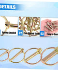 Beefy Heavy Duty Lynch Pin Fastener Set For Trailers Trucks And Mowers, zinc plated steel, spring-loaded pins shown in hand.