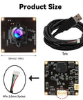 Global Shutter USB Camera Module With 2MP High Speed 90fps Rig-Ready UVC Sensor dimensions and components