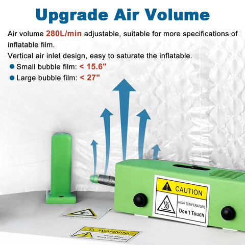 Upgrade Air Volume feature of Straight Up Heavy Duty Air Cushion Maker Slick Self Sealing Packer for enhanced inflation.
