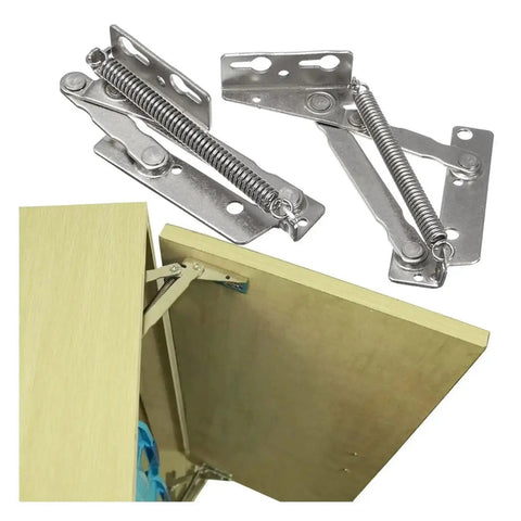 Rotating Concealed Hinges For Cupboard And Cabinet Doors With Lift Up Stay And 80 Degree Opening, installed on a wooden cabinet door.