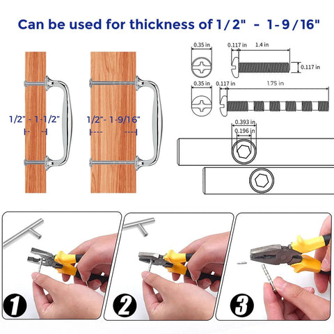 Installation guide for 20 Pack 3-3/4 Inch Polished Chrome Cabinet Handles Solid Zinc Alloy Cupboard And Drawer Pulls