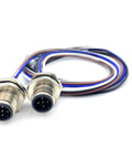 2 Pack M12 5 Pin A Coded Male Connector Cable IP67 Waterproof Back Mount Straight Unshielded Aviation Socket Electrical Cable