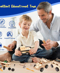 Father and son building with 6-In-1 STEM Kit For Kids Ages 8-12, Totally Cool Educational Toys For Boys And Girls