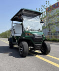 Four Seater Electric Golf Cart With Full Led Lighting And Tuned Independent Suspension crafted for chill night cruises parked on a sunny road.