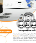 Chrome Burner Drip Pan Kit For Whirlpool Electric Ranges Includes 8 Inch And 3 Inch And 6 Inch Drip Pans Replaces OEM