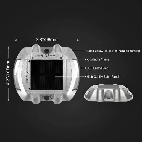 Diagram of Solar Powered LED Deck Lights 6 Pack No Fuss Setup For Driveways Pathways Steps Docks And Gardens IP68 Waterproof