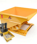 Tough As Nails 3 Yard Self Dumping Hopper Forklift Tilt Skip Handles 8000 Lb Loads Smoothly with forklift and debris.