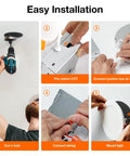 Sylvania Slim Microdisk Downlight, 12W, 5 CCT Select (2700K - 5000K) Recessed Lighting installation steps with tools.