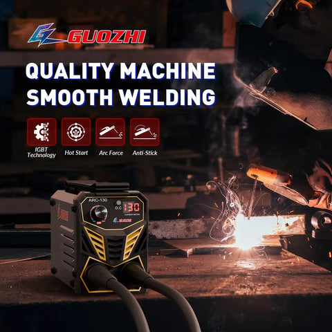MMA Arc Welder 110/220V With Lift TIG Option, 200A Stick Welder With IGBT Inverter in action, sparks flying during welding.