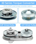 30 Series Go Kart Torque Converter Clutch Kit with 5/8 and 3/4 Driver Pulleys for Small Vehicles and Lawn Mowers