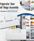 Refrigerator Hinge Shelf Assembly Replacement For Samsung Models DFSF9VKBABB DFSF9VKBAWW DFSS9VKBASS Replaces 2049739 And DA97-05251A Plug And Play Direct Fit Door Shelf Hinge with product image.