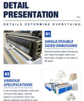 Automatic Toilet Paper Rewinder Machine Heavy Duty Tissue Production Line showcasing a single/double sided embossing system for efficient use.