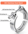 Close-up of Two Pack 2.75 Inch V Band Clamp 304 Stainless Steel for Turbo Exhaust Downpipe
