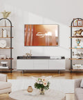 Five Tier Industrial Arched Bookshelf With Hella Sturdy Wooden And Metal Frame Rustic Brown Open Display Rack For Living Room, styled with decor.
