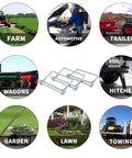 Collage of 2 Pack 5/16 By 3-1/2 Inch Trailer Hitch Pins for farm, automotive, trailer, wagons, hitches, garden, lawn, towing use.