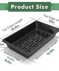 Detailed size diagram of the Upgraded 10 Pack Plant Growing Trays For Seed Starting And Microgreens No Holes No Leakage Durable Reusable