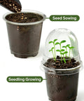 Clear Seed Starter Pots With Humidity Domes, 4 Inch Plastic Nursery Pots For Indoor Outdoor Gardening, Drainage Holes, 10 Pack