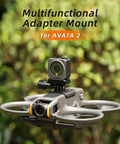 Expansion Bracket for Avata 2 FPV Drone With Grab-And-Go Grip Ready Camera Mount and Strobe Light Mount, shown in use
