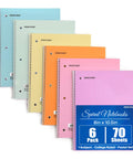 Six pastel Spiral Notebook Wirebound 1 Subject College Ruled Journal With 70 Sheets Of 56 Gsm Paper 8 By 10.5 Inch on display