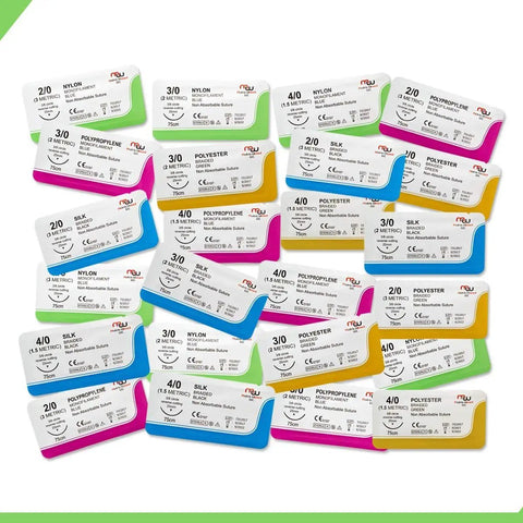 Top Shelf 24 Pack Sterile Suture Threads And Needles For Hands On Practice Medical Demos Taxidermy Sewing Wound Closure Training Nylon And Silk Mix assorted suture thread packages