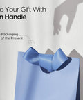 Colorful Gift Bags With Satin Ribbon Handles Set Of 10, blue gift bag with satin bow handle, small size 5.91x3.54x7.28 inches
