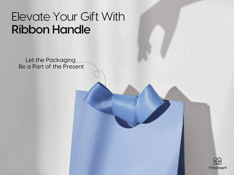 Colorful Gift Bags With Satin Ribbon Handles Set Of 10, blue gift bag with satin bow handle, small size 5.91x3.54x7.28 inches