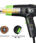 Heavy Duty 12 Point 5 Amp Heat Gun Kit With Dual Temperature Settings 300C And 500C Includes Four Nozzles Fast Heat For Crafts