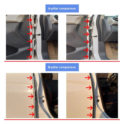 Door Seal Strip Kit For Cars, Dustproof Edge Guard And Quiet Close Trim, Rainproof Weather Stripping, A and B-pillar comparison