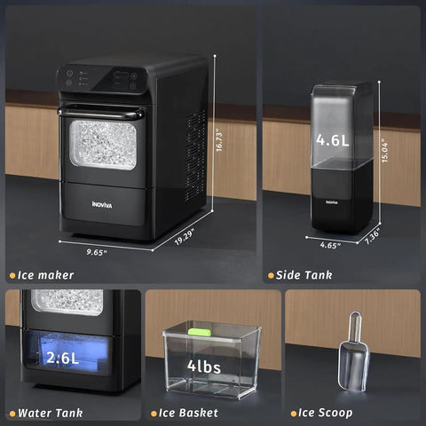Nugget Ice Maker With 1.2 Gallon Tank Delivers 40 Lbs Per Day Of Soft Chewable Ice Auto Water Supply Preset Timer Self Cleaning