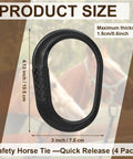 Protective Horse Blocker Tie Kit, 4 Pcs with quick release black clip dimensions
