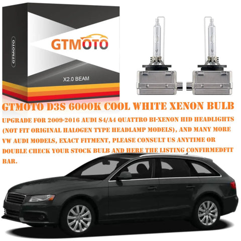 Upgrade Your Audi HID Headlights With Dope D3S Xenon Bulbs 6000K Cool White Bi-Xenon Projector Lights 2 Pack box and bulbs